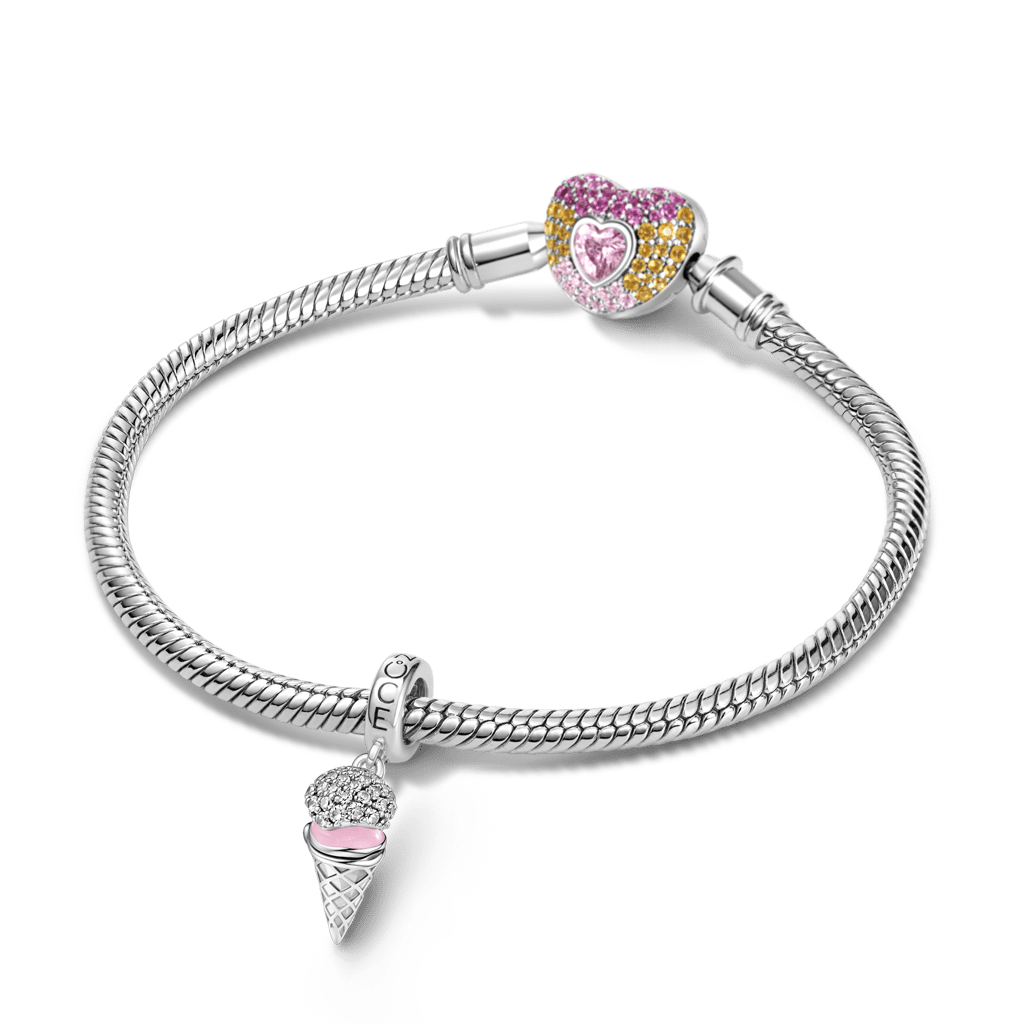 Gnoce Ice Cream Can Open Dangle Charm Platinum-plated Silver Blend_4