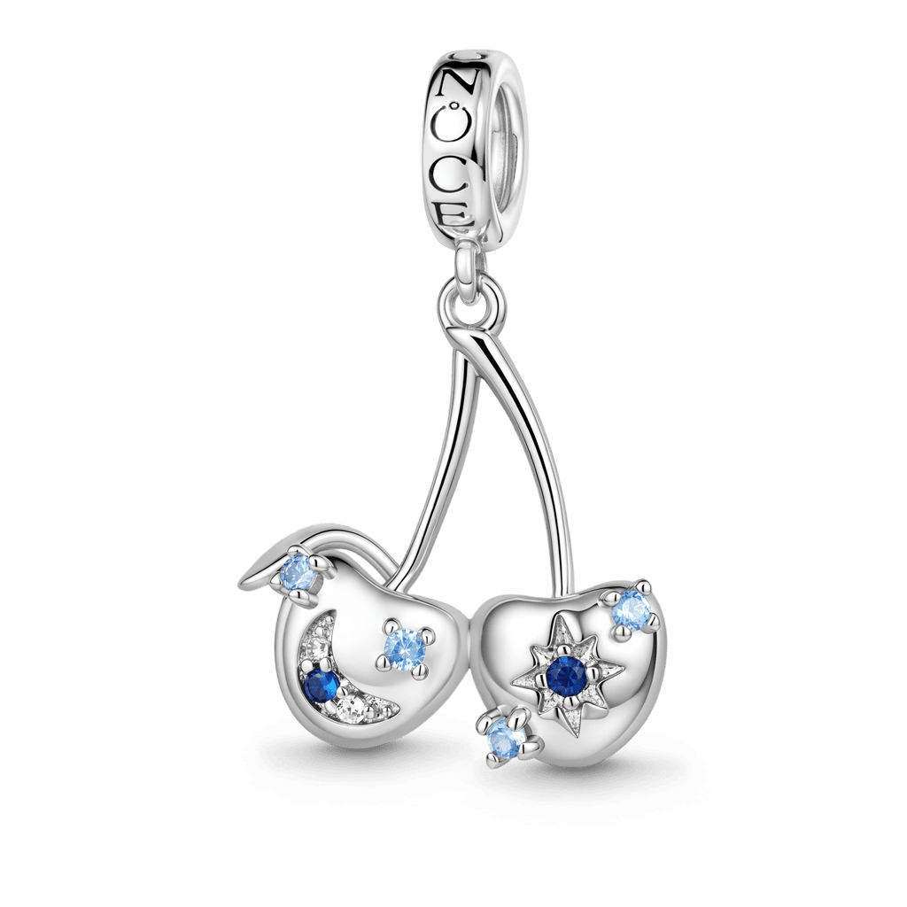 Gnoce Natural Cherry Dangle Charm Platinum-plated Silver Blend_1