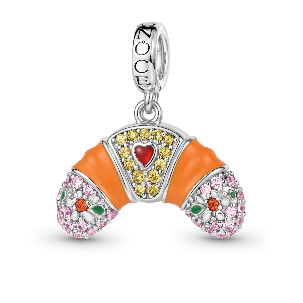 Gnoce Croissant Dangle Charm Platinum-plated Silver Blend_1