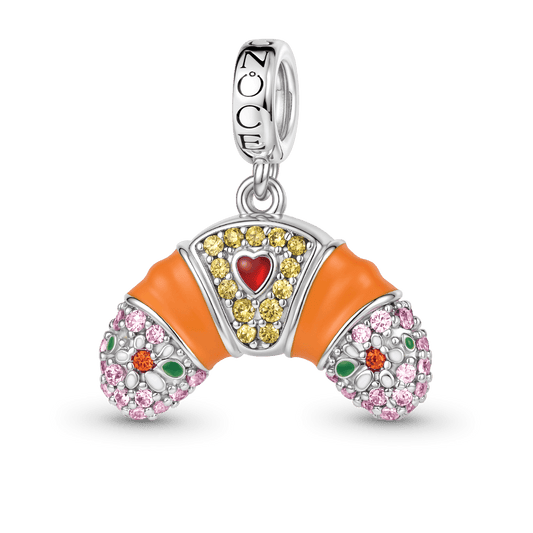 Gnoce Croissant Dangle Charm Platinum-plated Silver Blend_1