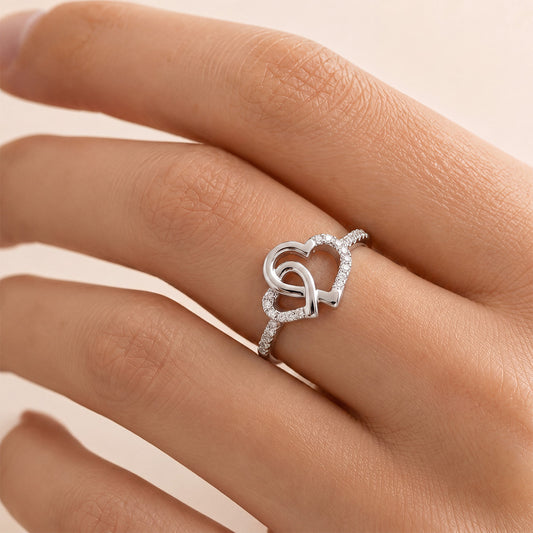 Gnoce Infinity HeartBand Ring Platinum-plated Silver Blend_2