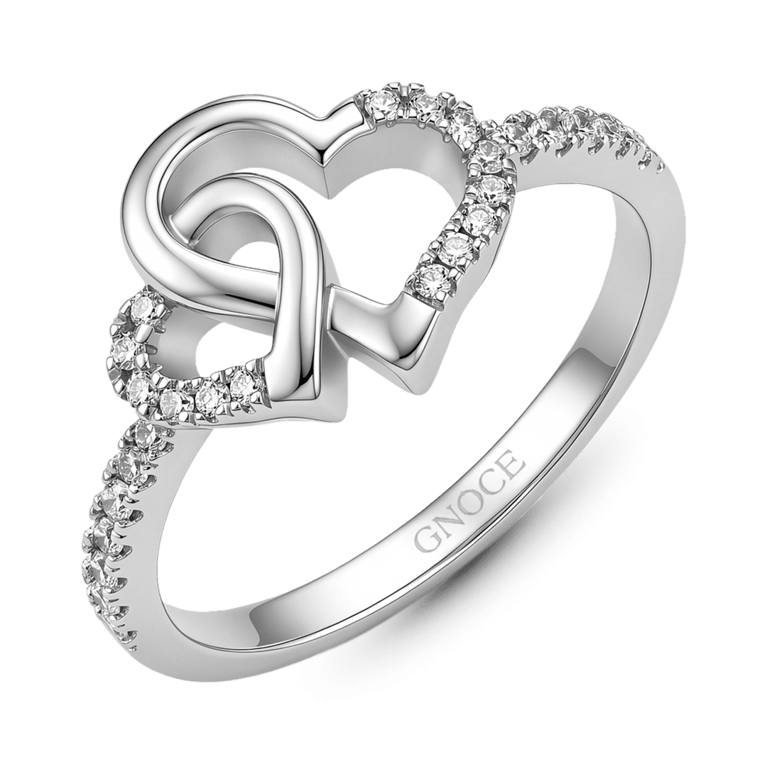 Gnoce Infinity HeartBand Ring Platinum-plated Silver Blend_4