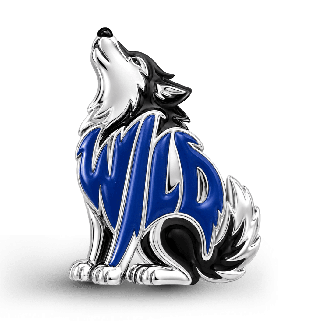 Gnoce Stay Wild Wolf Charm Bead Platinum-plated Silver Blend_1