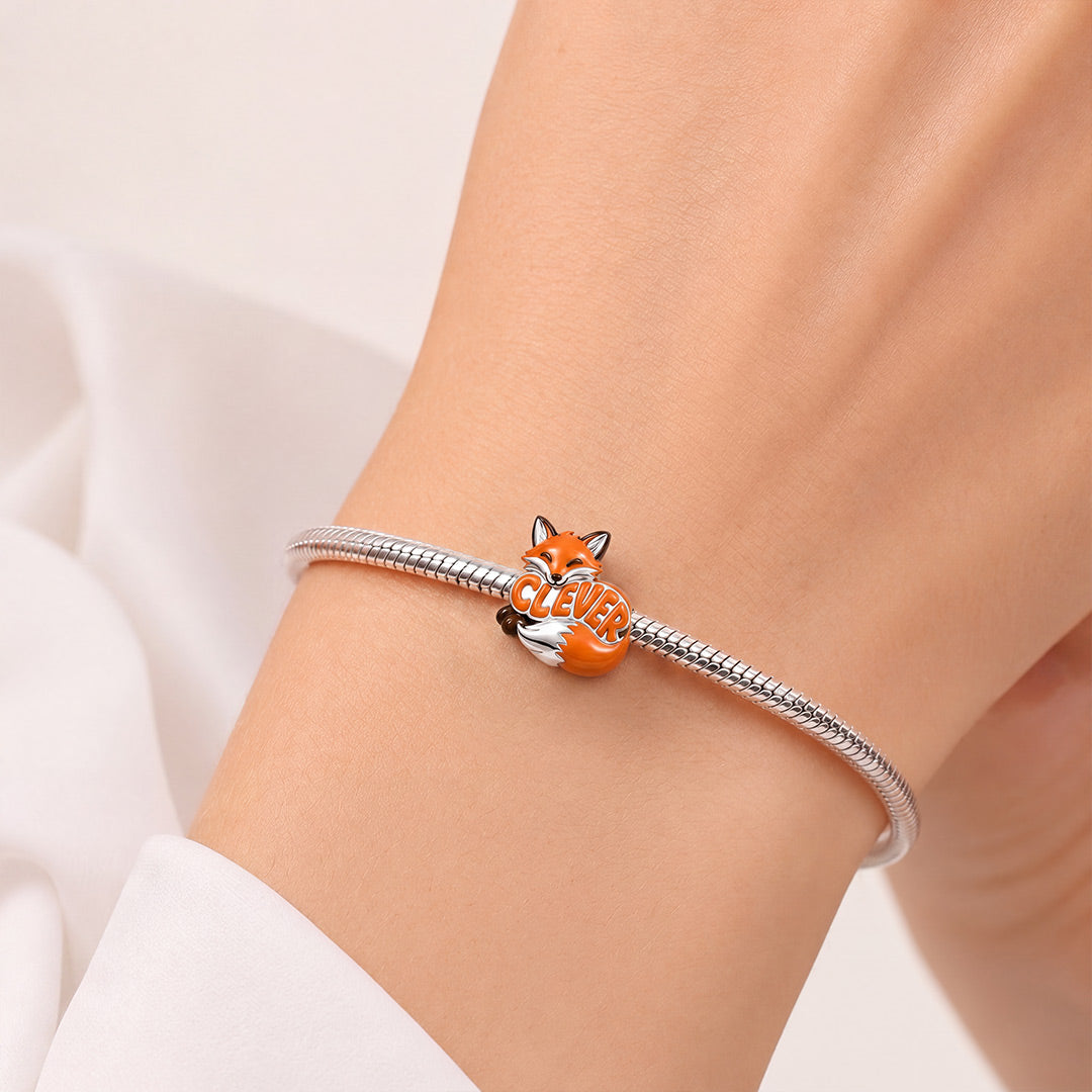 Gnoce Stay Clever Fox Charm Bead Platinum-plated Silver Blend_2