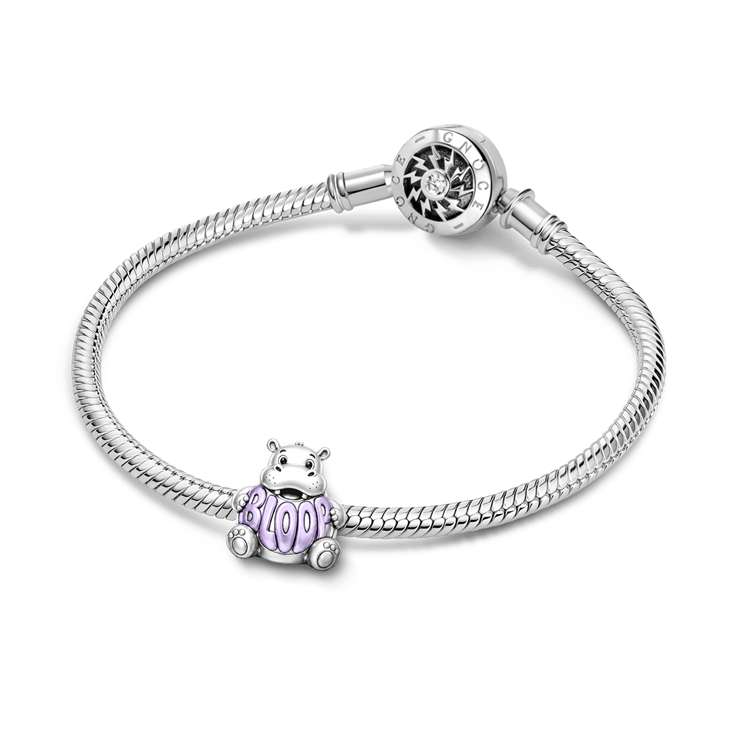 Gnoce Bloom Bright Hippo Charm Bead Platinum-plated Silver Blend_3