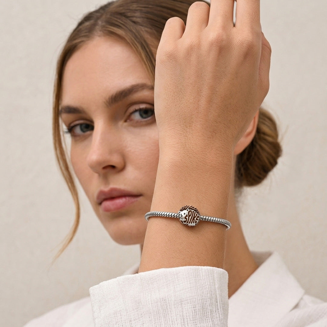 Gnoce Stay Sharp Hedgehog Charm Bead Platinum-plated Silver Blend_4