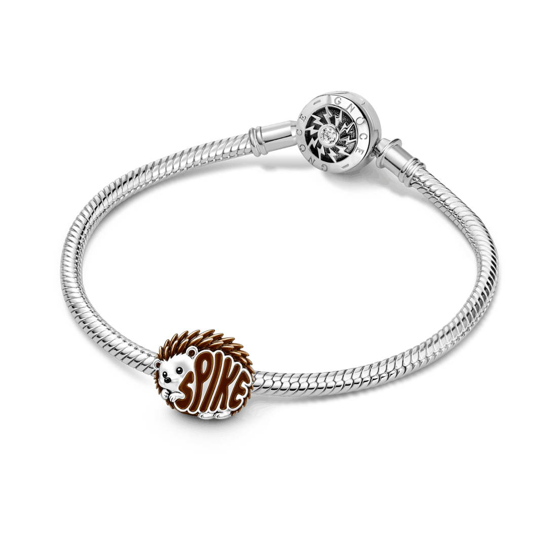 Gnoce Stay Sharp Hedgehog Charm Bead Platinum-plated Silver Blend_3