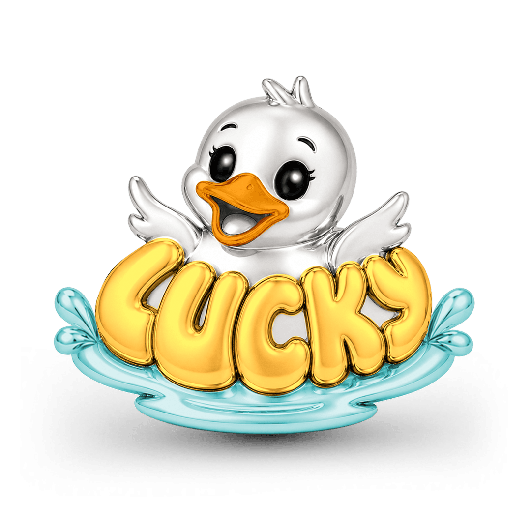 Gnoce Lucky Duck Charm Bead Platinum-plated Silver Blend_1