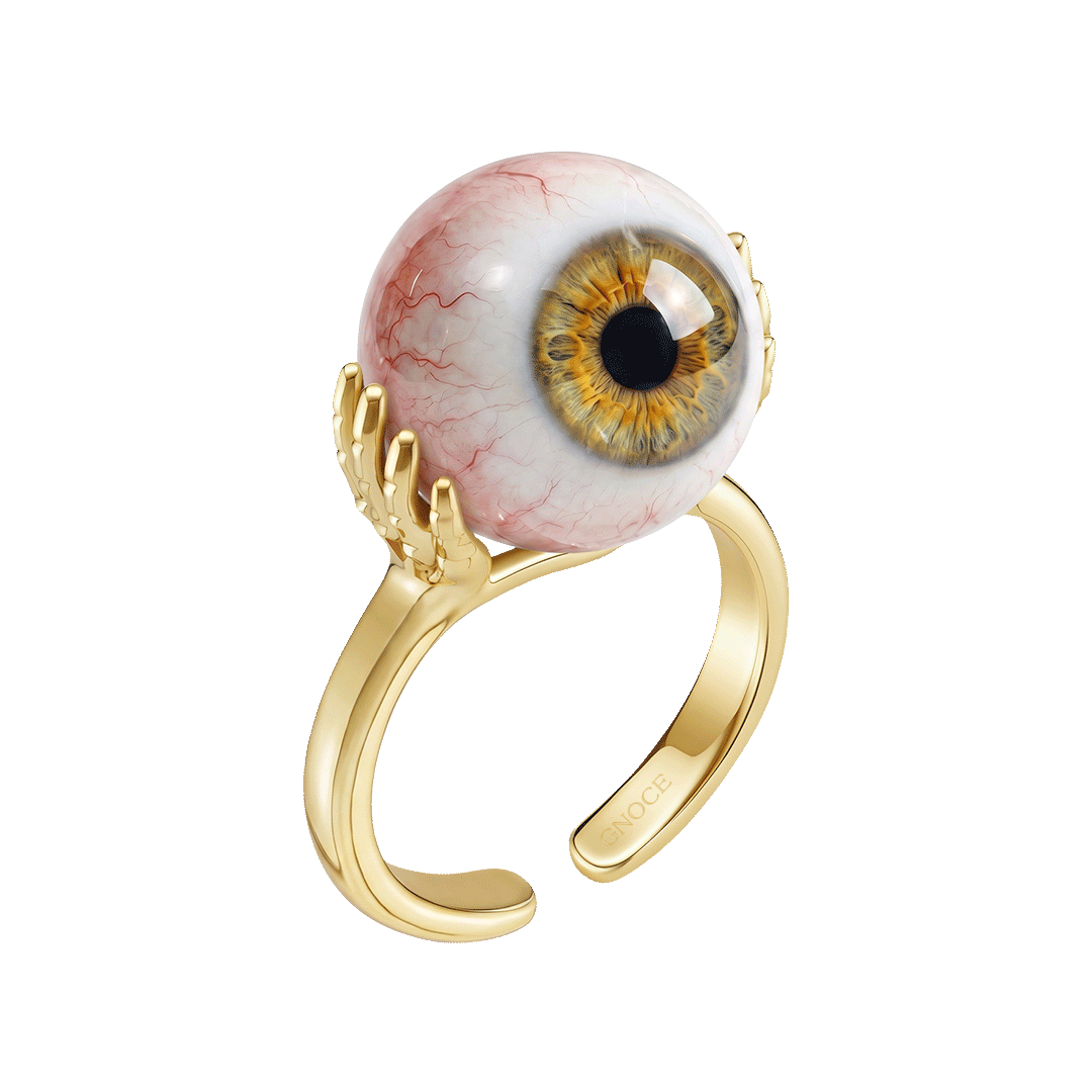Gnoce Gothic Skeleton Hand Eyeball Ring_1