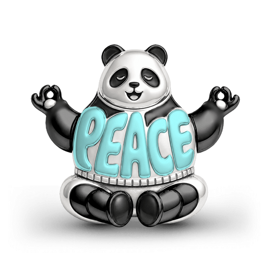 Gnoce Choose Peace Panda Charm Bead Platinum-plated Silver Blend_1