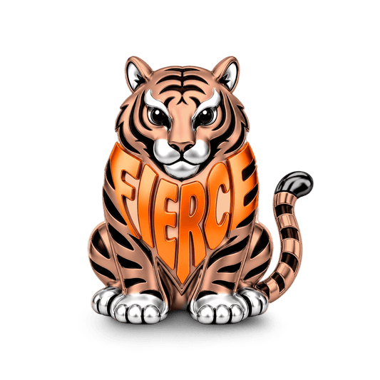 Gnoce Fierce Letter Tiger Bead Platinum-plated Silver Blend_1