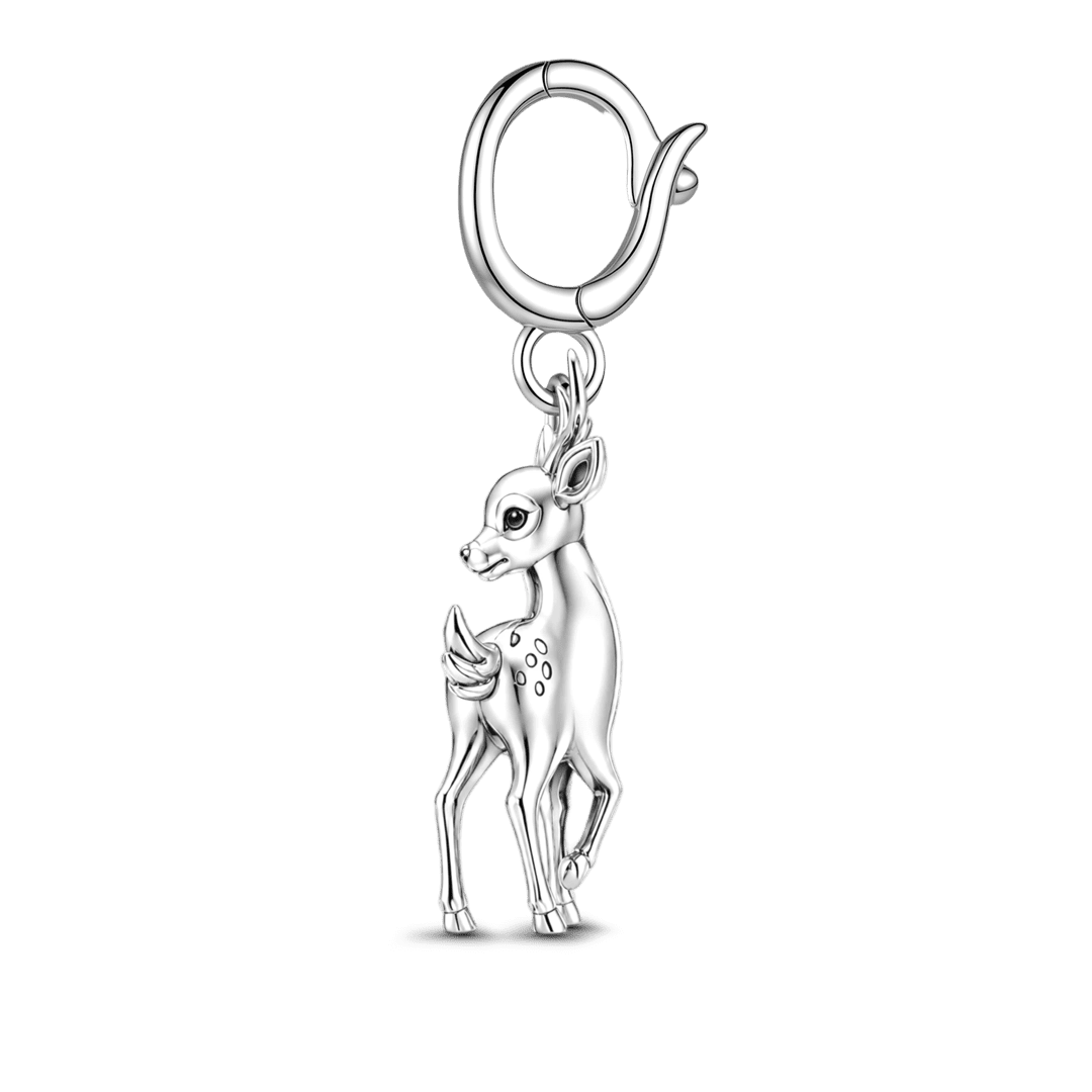 Gnoce Wild Letter Deer Clasp Dangle Charm Platinum-plated Silver Blend_5