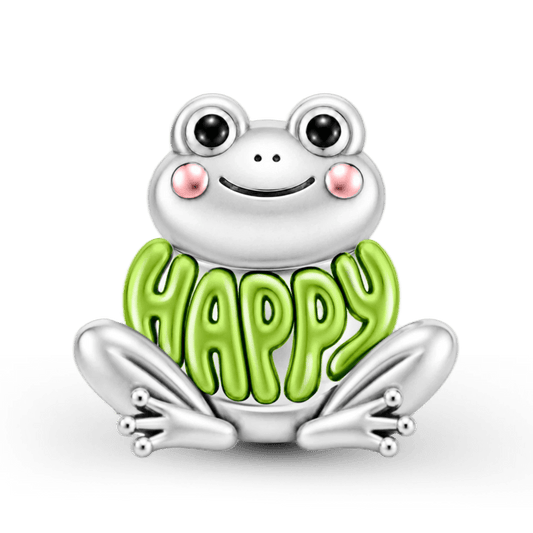 Gnoce Smiling Happy Frog Bead Platinum-plated Silver Blend_1