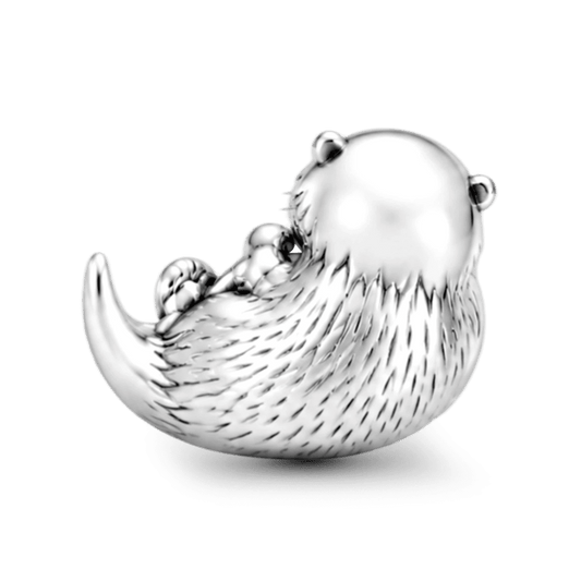 Gnoce Make a Splash Otter Charm Bead Platinum-plated Silver Blend_6