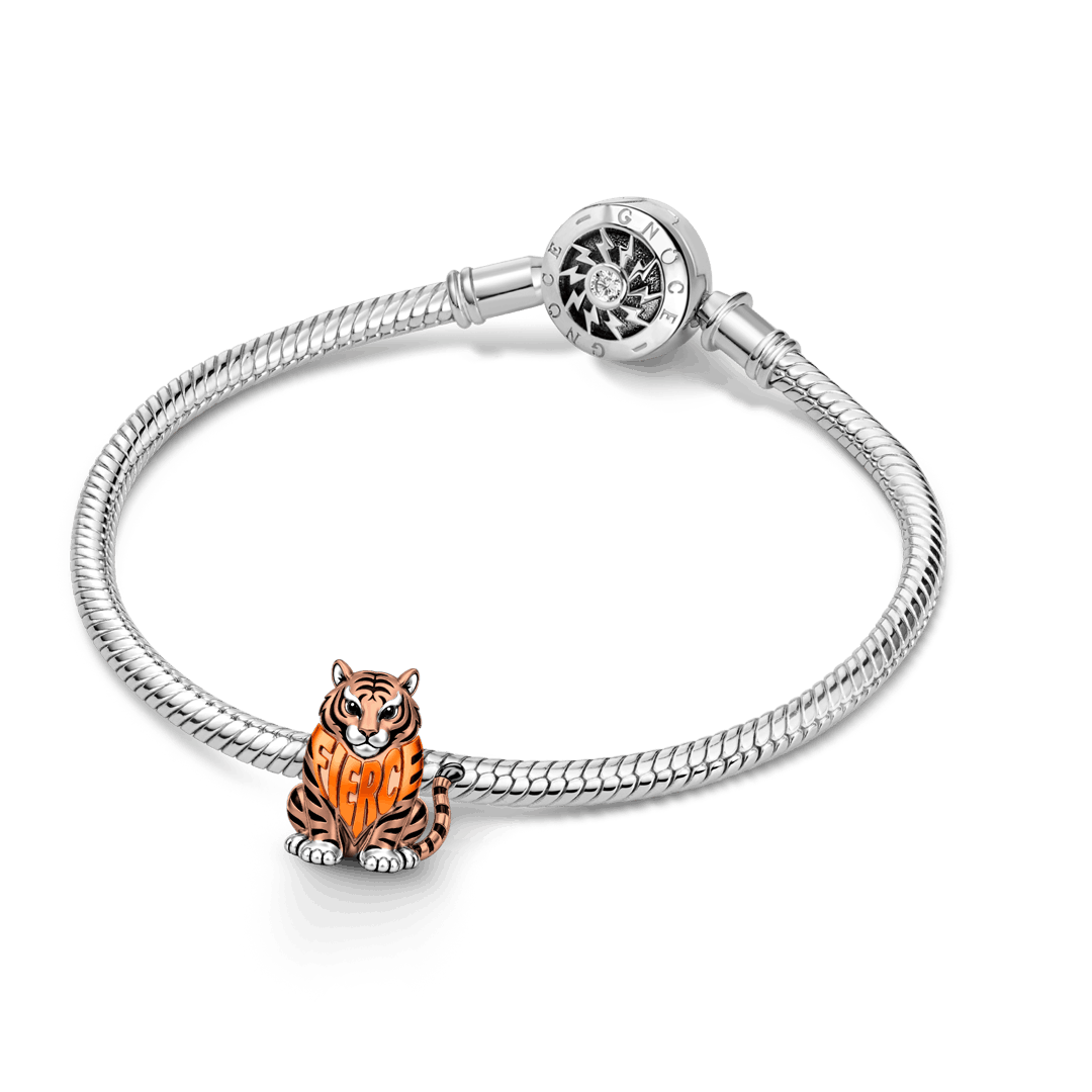 Gnoce Be Fierce Tiger Charm Bead Platinum-plated Silver Blend_3