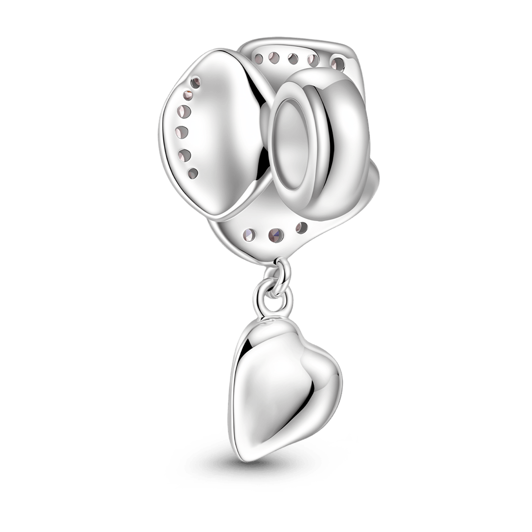 Gnoce Rose Flower Petal Stopper Charm Platinum-plated Silver Blend_6