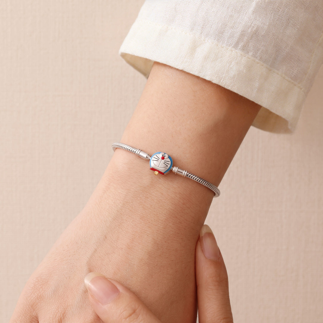 Gnoce Doraemon Head Snake Chain Bracelet_2