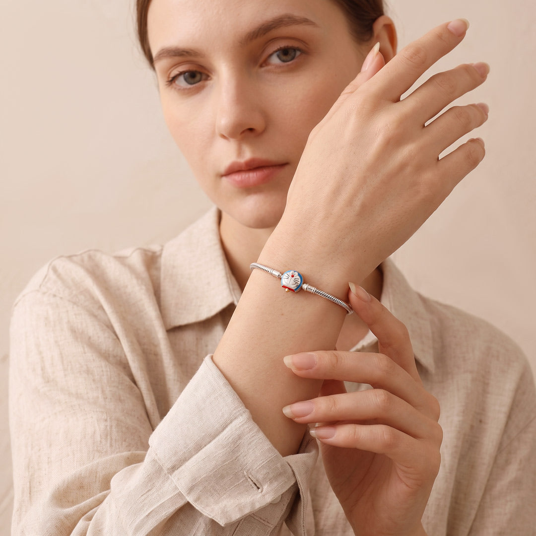 Gnoce Doraemon Head Snake Chain Bracelet_3