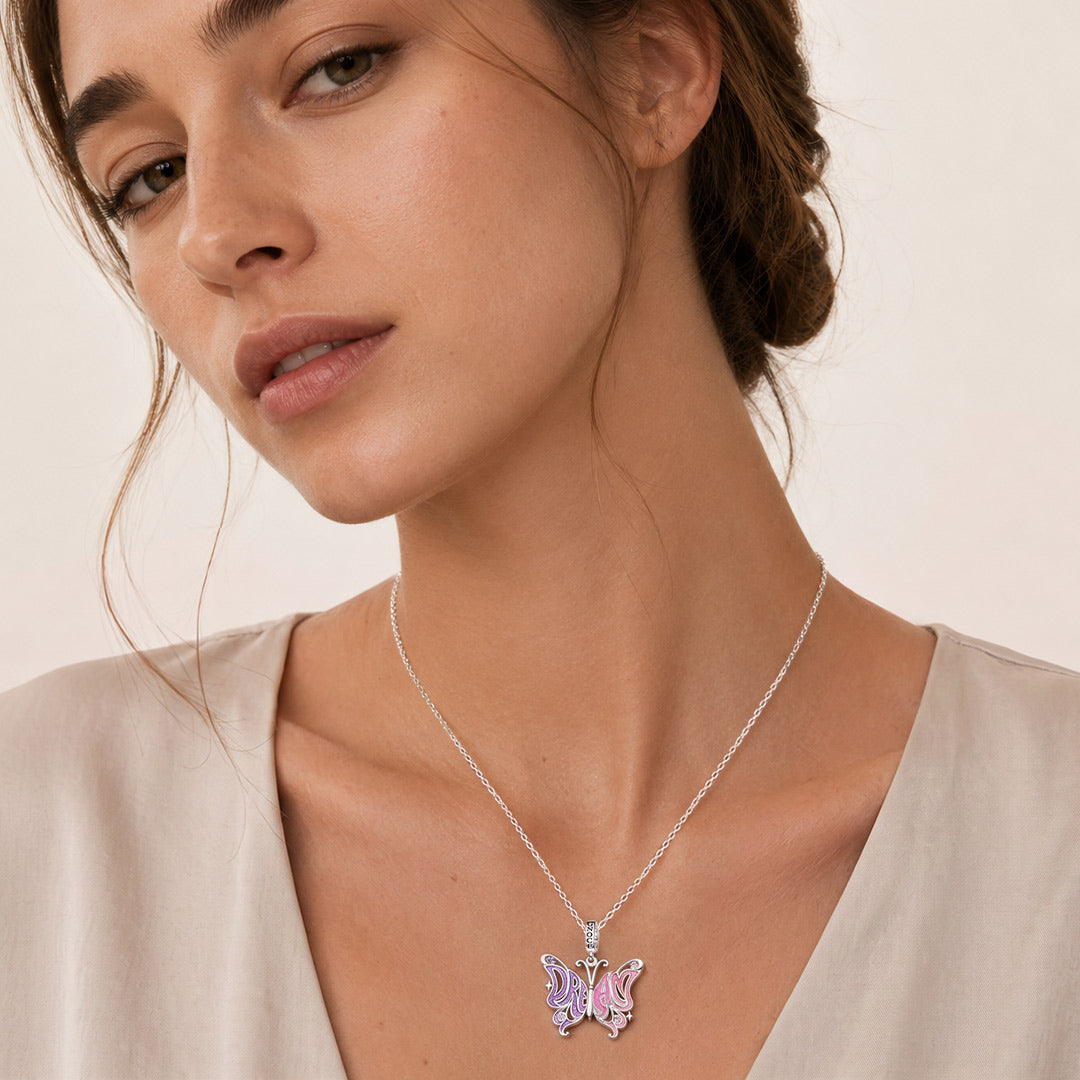 Gnoce Dream Big Butterfly Clasp Dangle Charm Platinum-plated Silver Blend_4