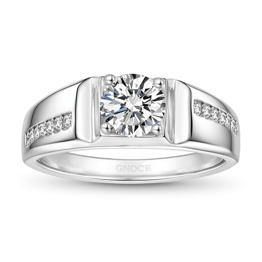 Gnoce Luxury 1Ct D Color VVS Moissanite Men Wedding Ring_1