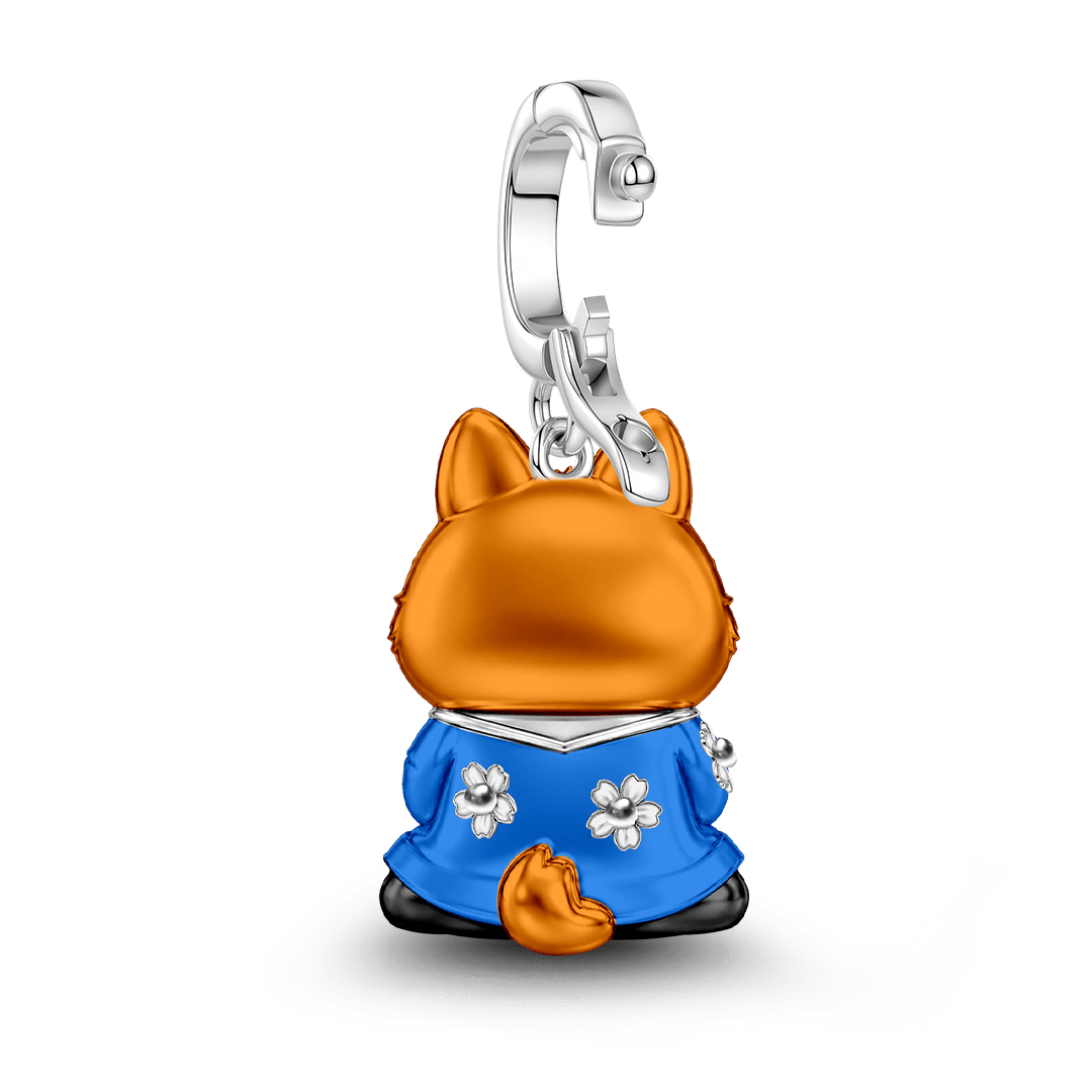 Gnoce Loyalty Dog Guardian Clasp Dangle Charm Platinum-plated Silver Blend_7