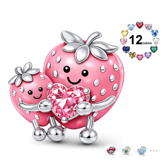 Gnoce Strawberry Mom Embrace Birthstone Charm_1