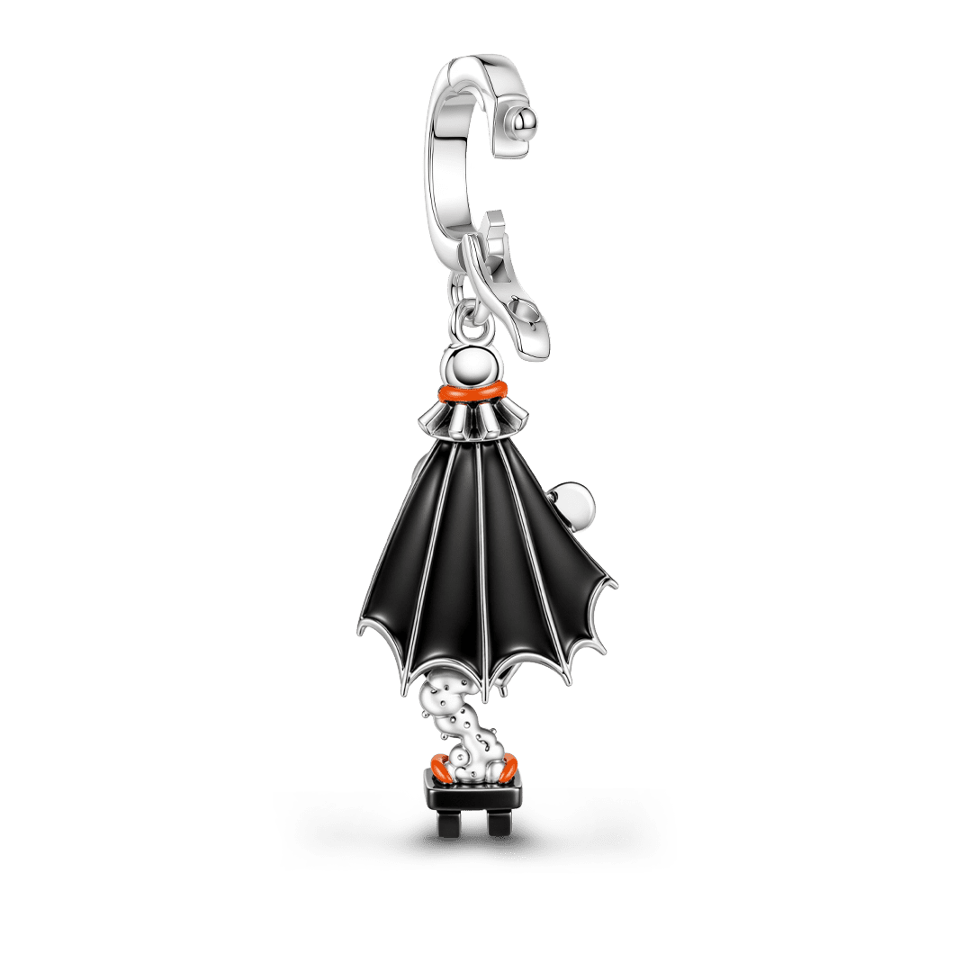 Gnoce Halloween Japanese Ghost Umbrella Clasp Dangle Charm Platinum-plated Silver Blend_6