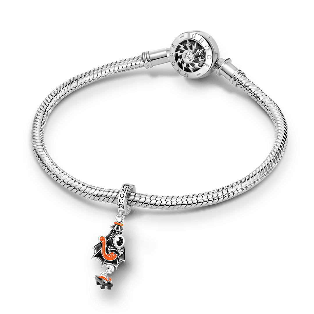 Gnoce Halloween Japanese Ghost Umbrella Clasp Dangle Charm Platinum-plated Silver Blend_3