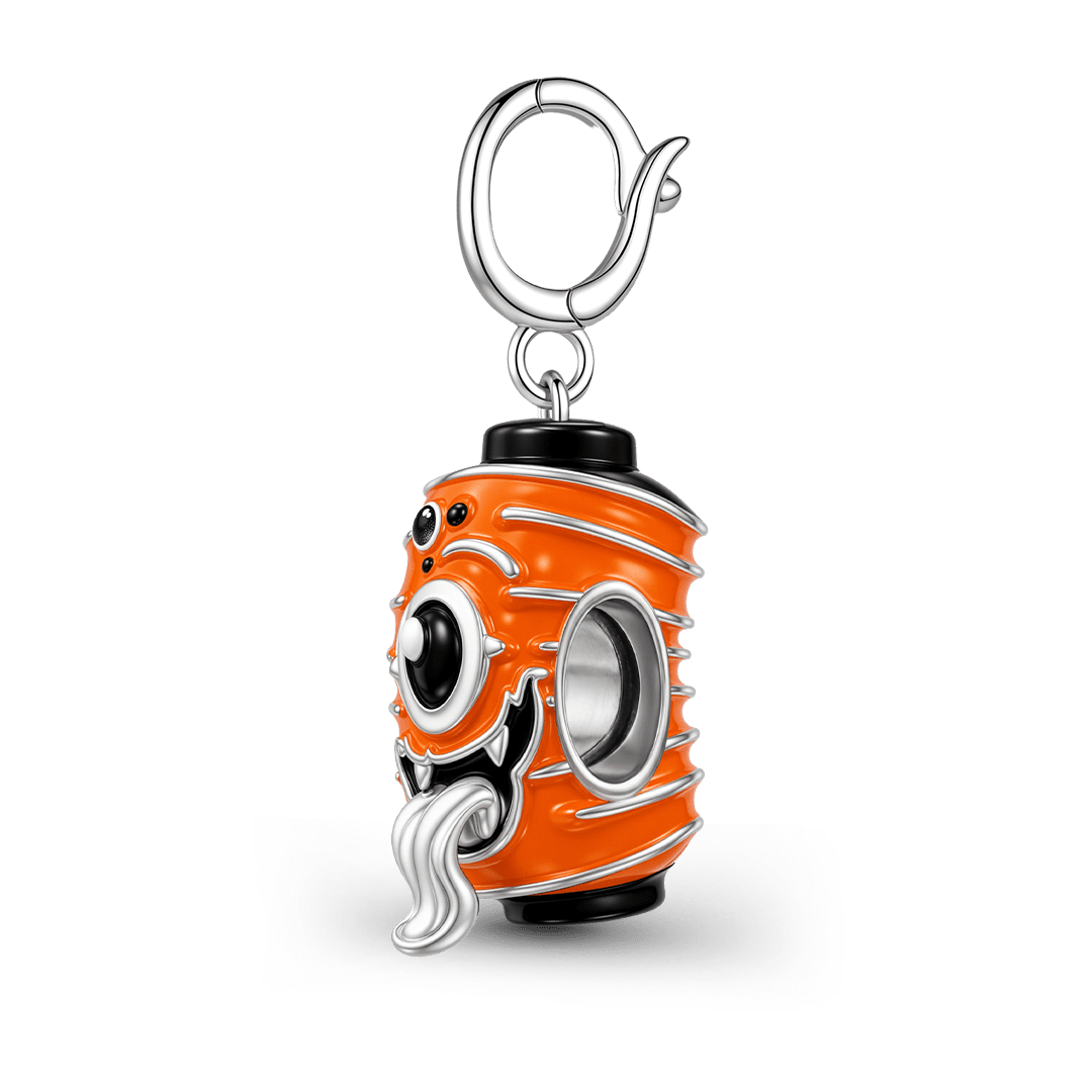 Gnoce Glow In Dark Halloween Monster Lantern Clasp Dangle Charm Platinum‑plated Silver Blend_6