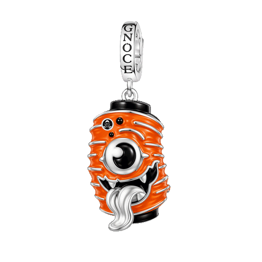 Gnoce Glow In Dark Halloween Monster Lantern Clasp Dangle Charm Platinum‑plated Silver Blend_1