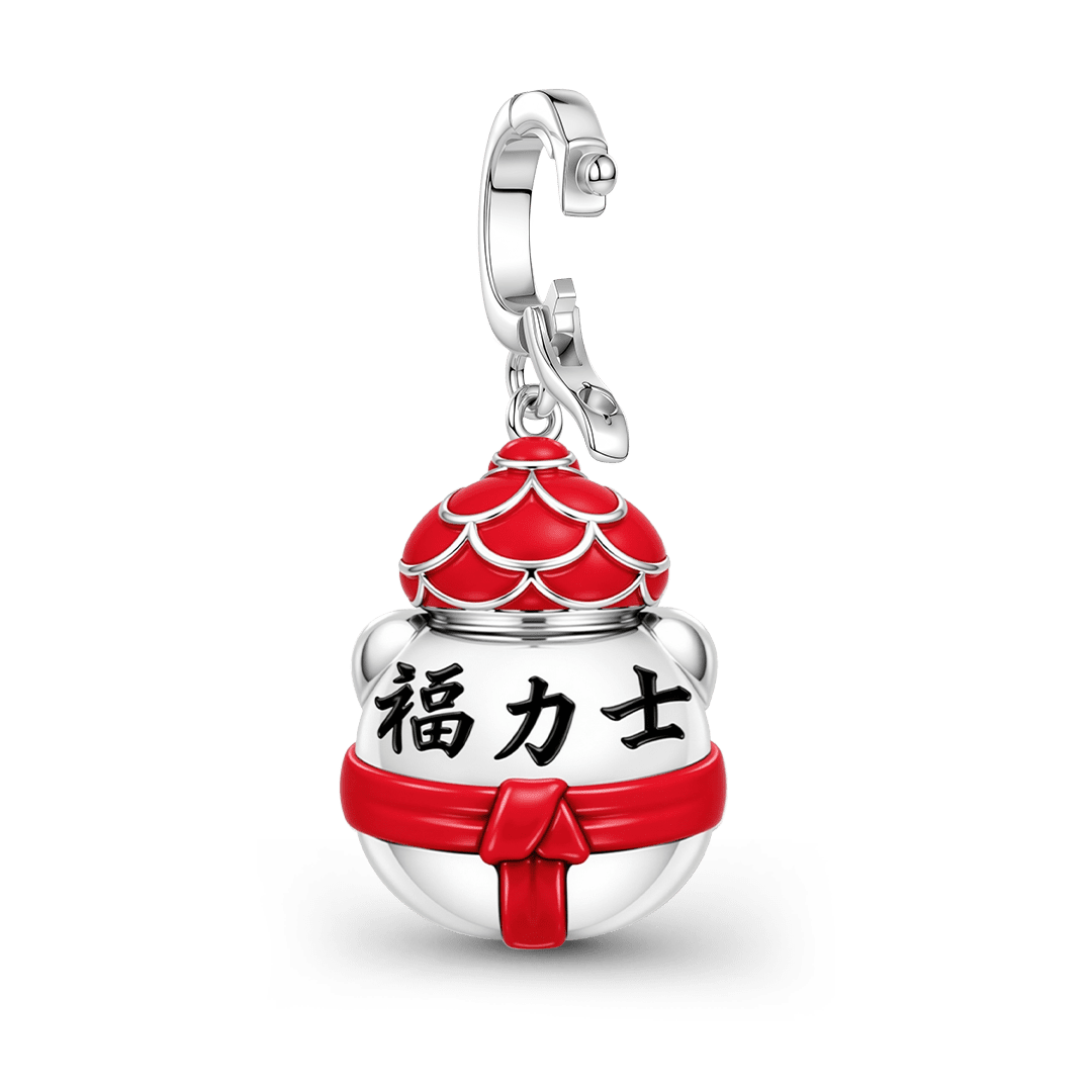 Gnoce Japanese Sumo Bell Clasp Dangle Charm Platinum-plated Silver Blend_6
