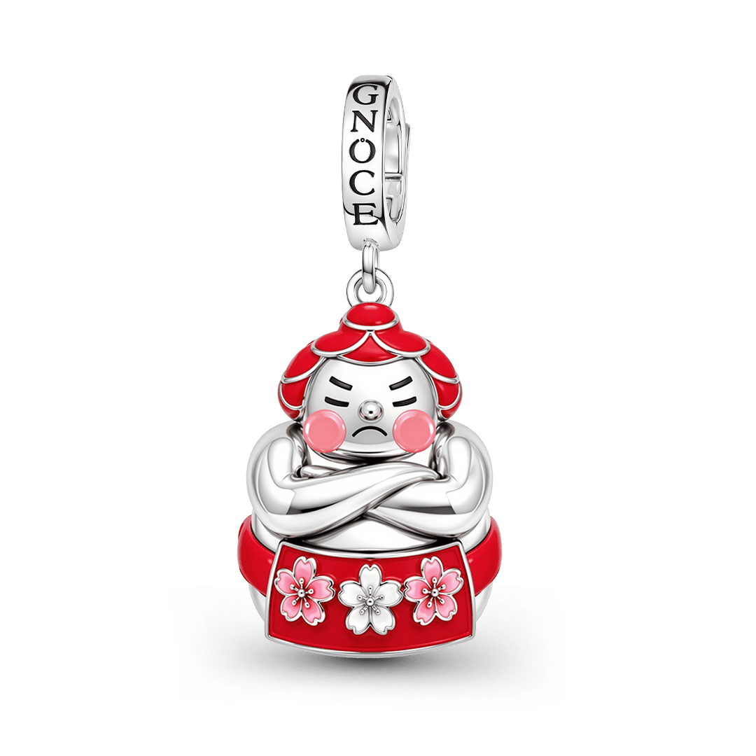 Gnoce Japanese Sumo Bell Clasp Dangle Charm Platinum-plated Silver Blend_1