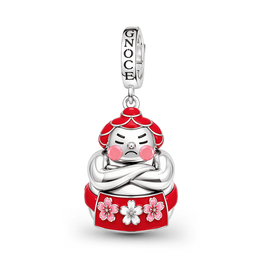 Gnoce Japanese Sumo Bell Clasp Dangle Charm Platinum-plated Silver Blend_1