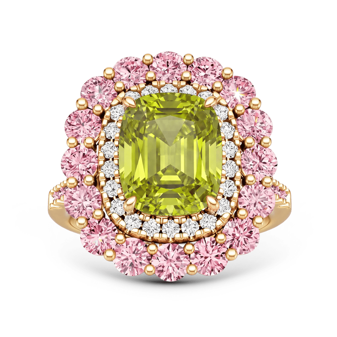 Gnoce Double Halo Peridot Ring_1