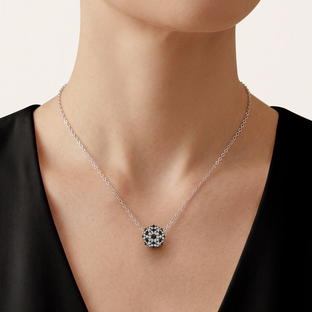 Gnoce British Punk Spiked Crystal Bead Charm Platinum‑plated Silver Blend_2