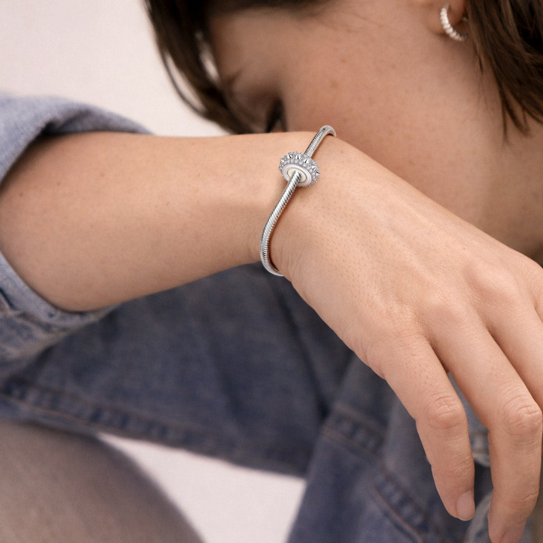 Gnoce British Punk Spiked Safety Stopper Bead Charm Platinum‑plated Silver Blend_2