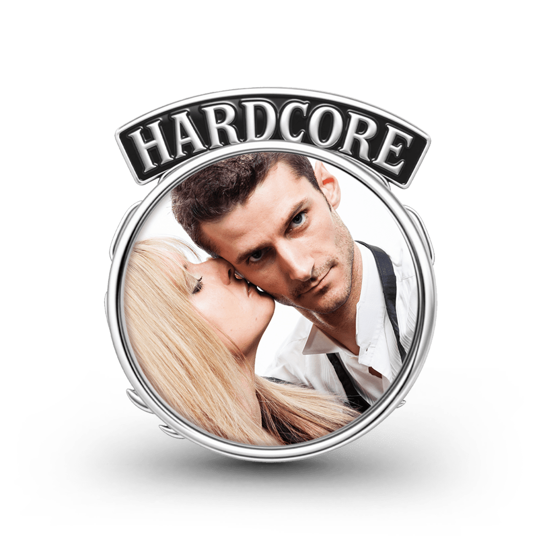 Gnoce British Punk Hardcore Lightning Chain Engravable Photo Bead Charm Platinum‑plated Silver Blend_2