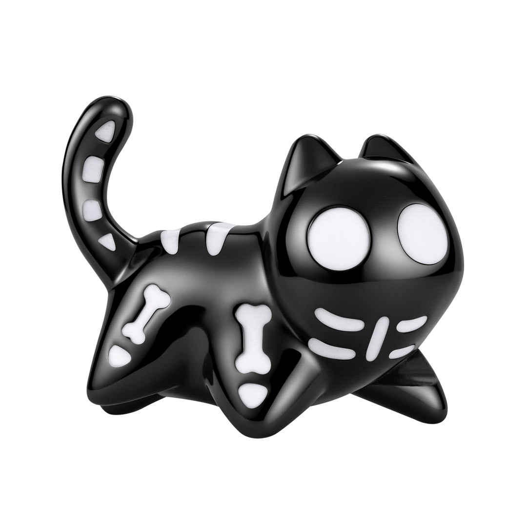 Gnoce Halloween Glow-in-the-Dark Ghost Black Cat Bead_1