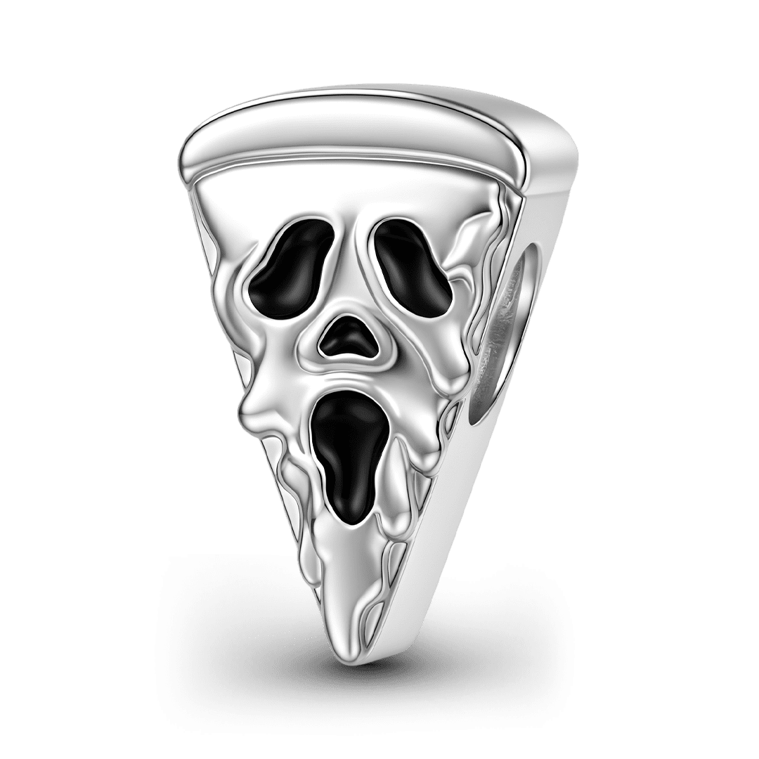 Gnoce Halloween Skull Pizza Bead Platinum-plated Silver Blend_1
