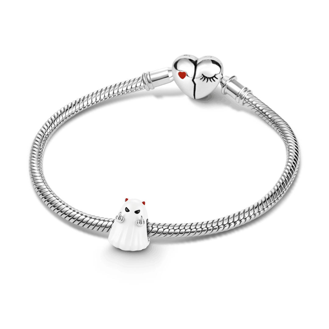 Gnoce Glow-in-the-Dark Halloween Ghost Bead Platinum-plated Silver Blend_4