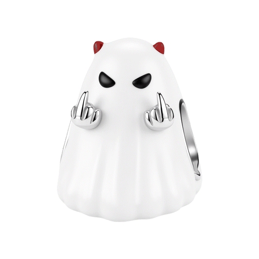 Gnoce Glow-in-the-Dark Halloween Ghost Bead Platinum-plated Silver Blend_1