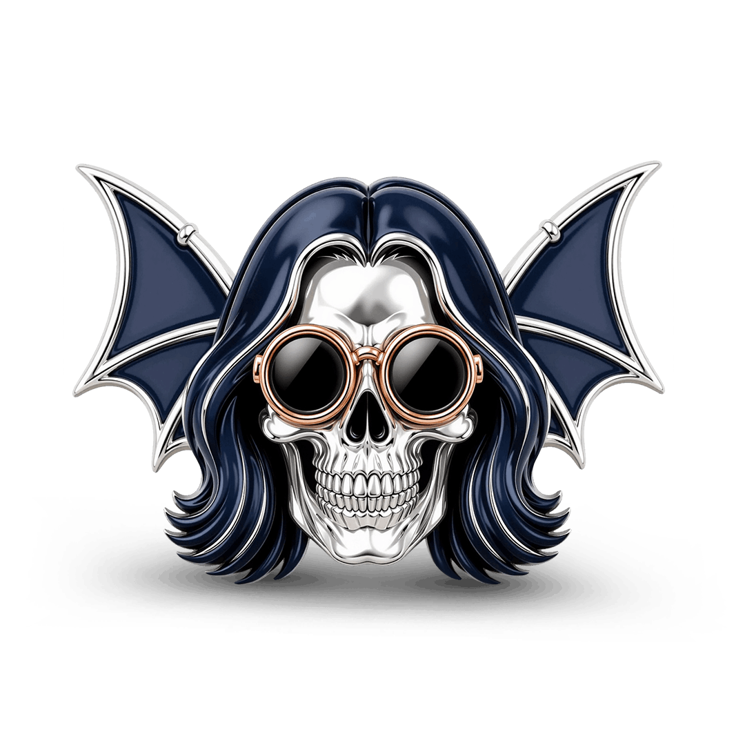 Gnoce Halloween Punk Rock Star Skull Bead Charm Platinum‑plated Silver Blend_1