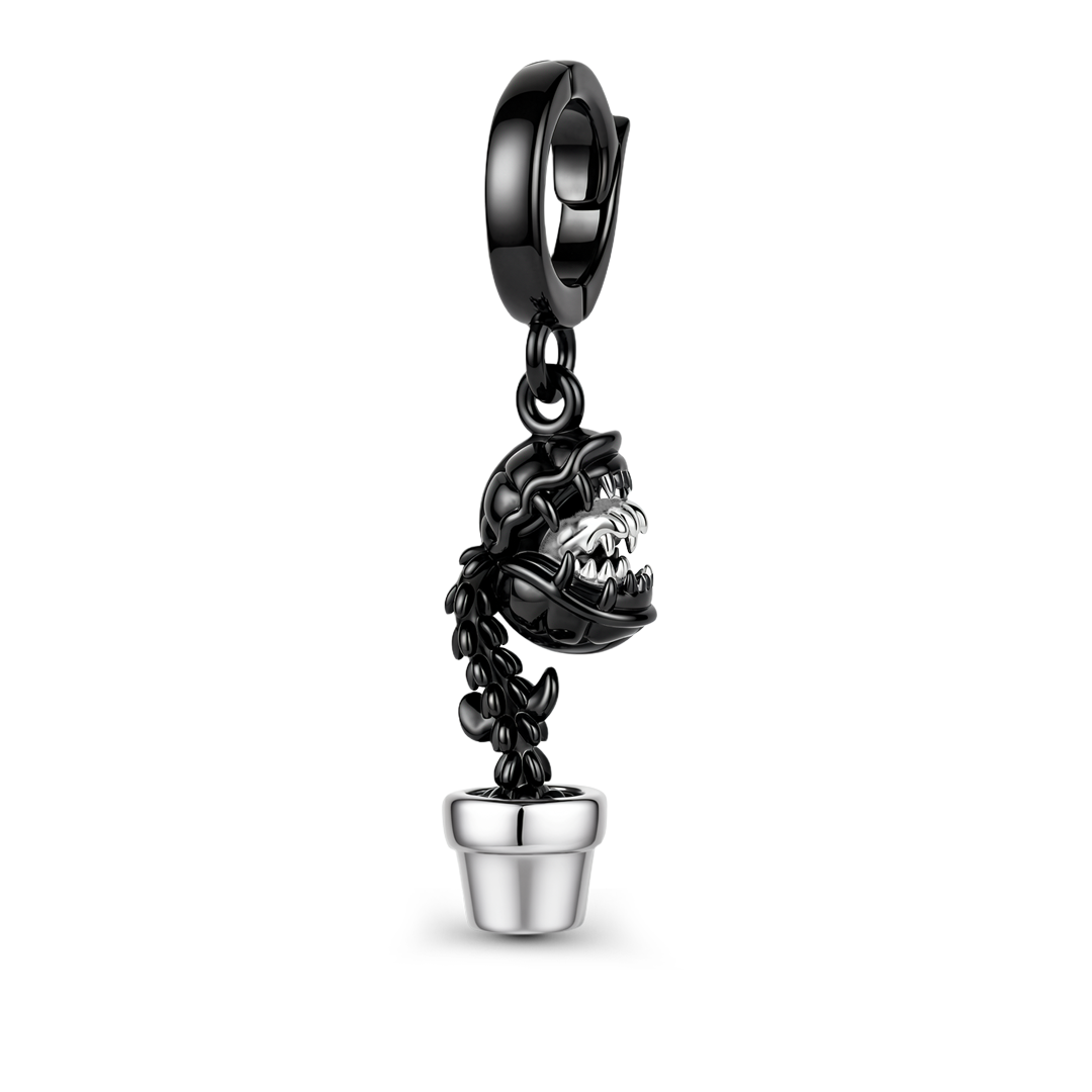 Gnoce Halloween Dark Style Skull Carnivorous Flower Clasp Dangle Charm_1