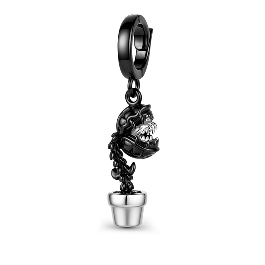 Gnoce Halloween Dark Style Skull Carnivorous Flower Clasp Dangle Charm_1