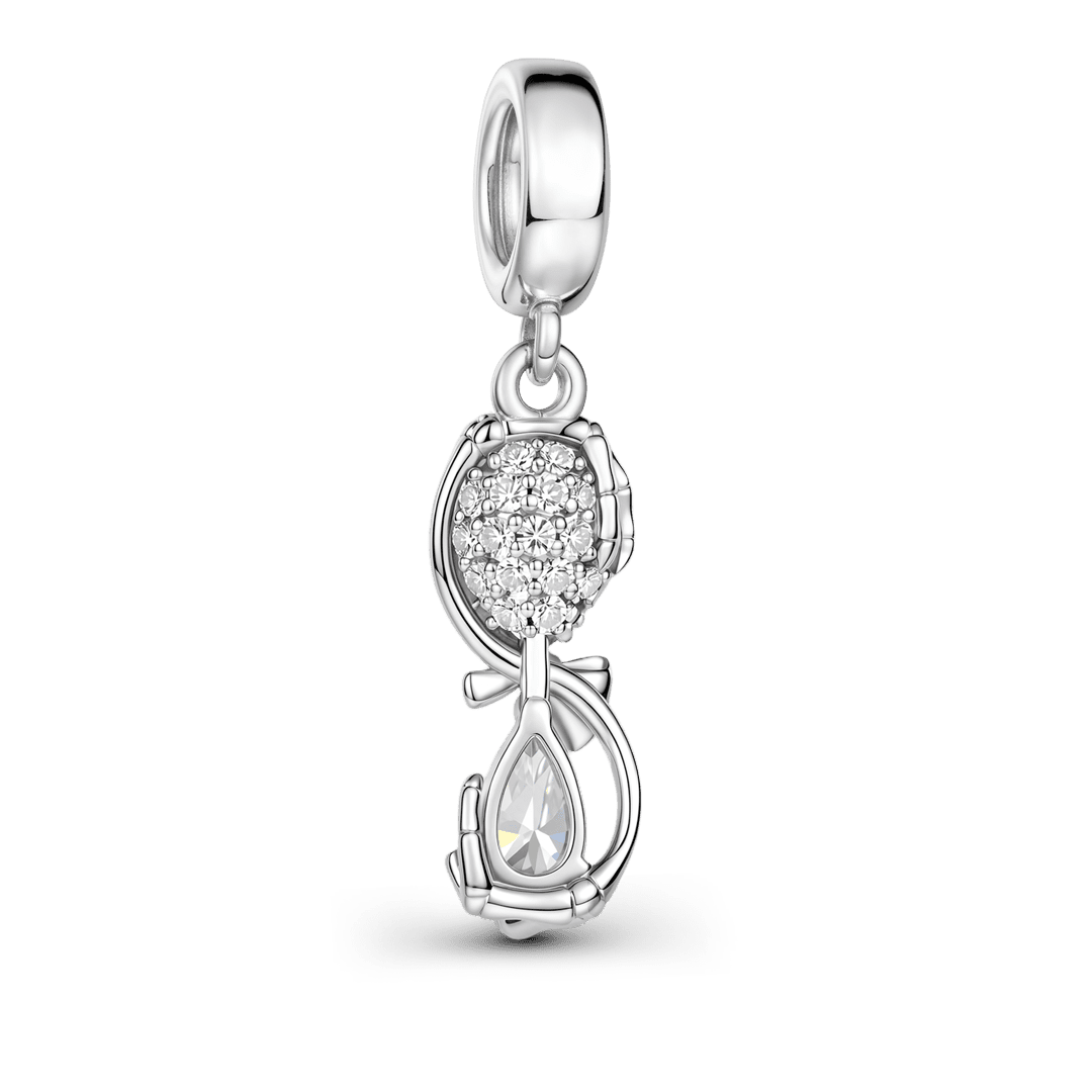 Gnoce Halloween Hand Bone Hourglass Dangle Charm Platinum-plated Silver Blend_5