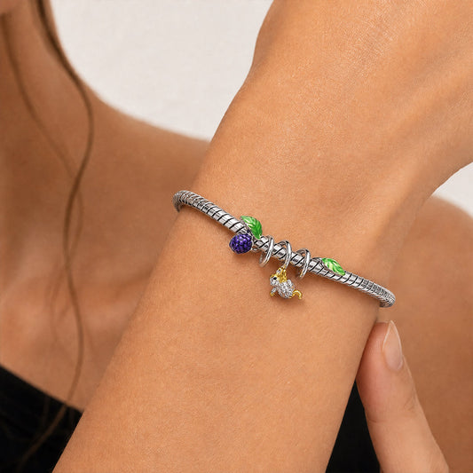 Gnoce Blackberry Mouse Vine Bead Platinum-plated Silver Blend_2
