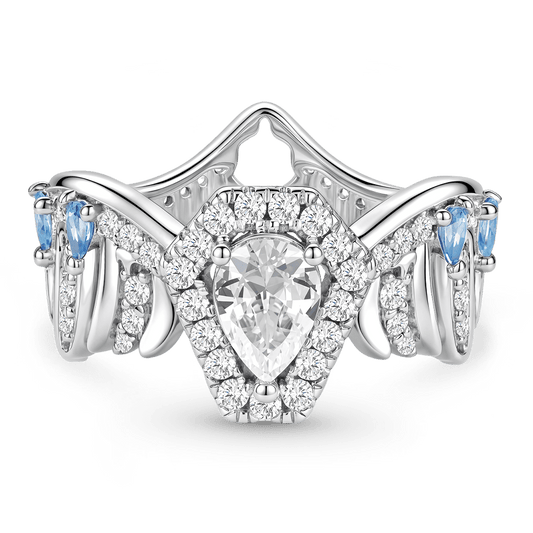 Gnoce Wings Coffin Pear-Shaped Ring Platinum-plated Silver Blend_1