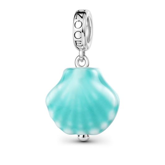 Gnoce Ceramic Shell Dangle Charm Platinum-plated Silver Blend_1