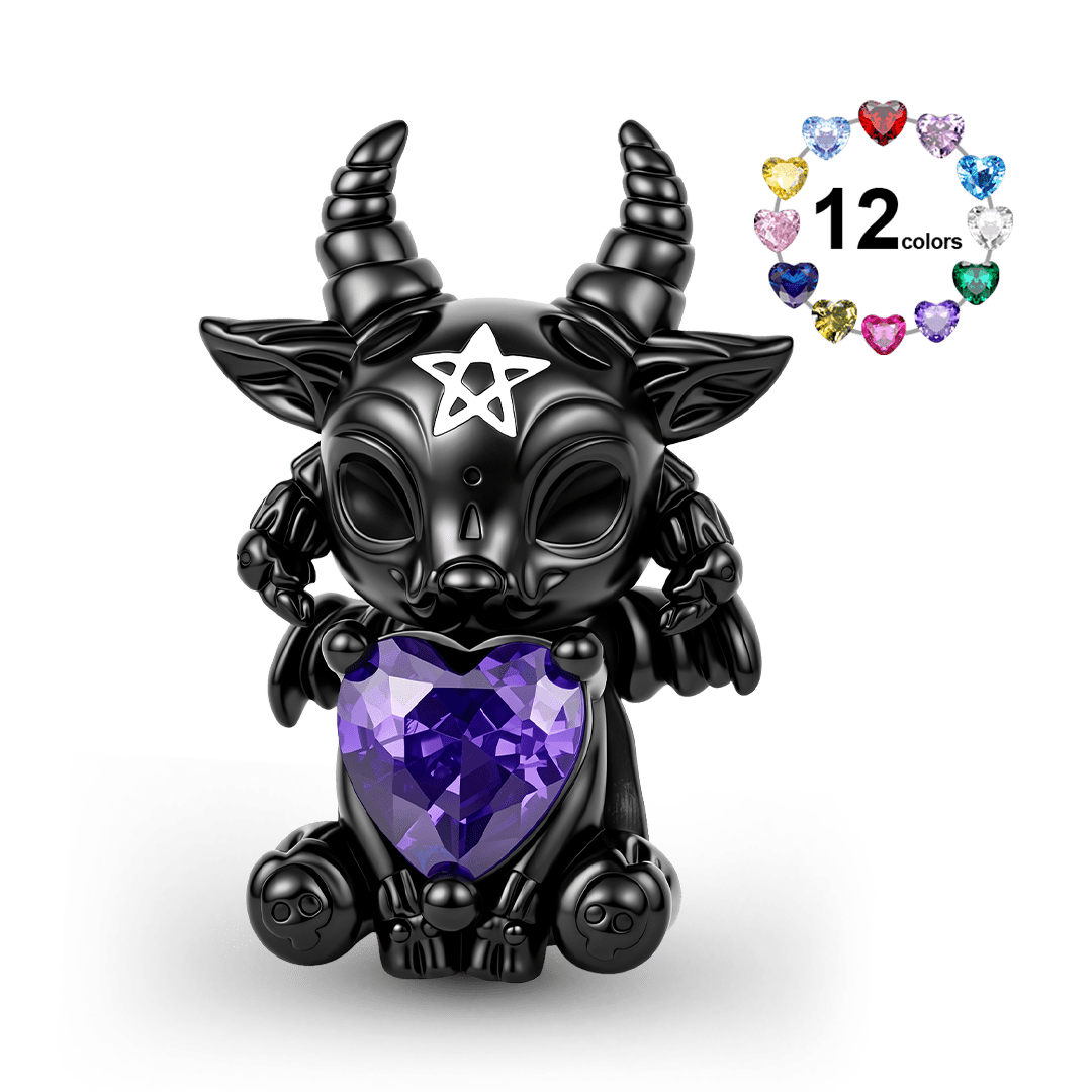 Gnoce Halloween Gothic Baphomet Goat Birthstone Bead_1