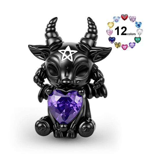 Gnoce Halloween Gothic Baphomet Goat Birthstone Bead_1